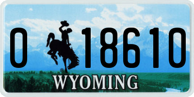 WY license plate 018610