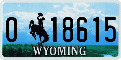 WY license plate 018615