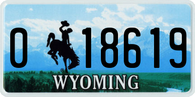 WY license plate 018619