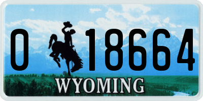 WY license plate 018664