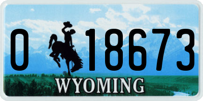 WY license plate 018673