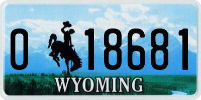 WY license plate 018681