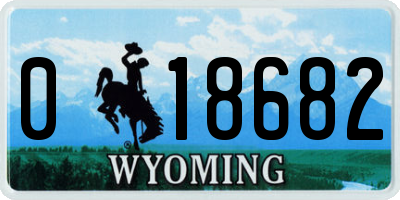 WY license plate 018682