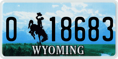 WY license plate 018683