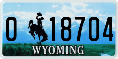 WY license plate 018704