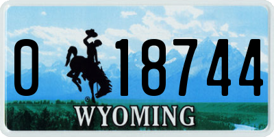 WY license plate 018744
