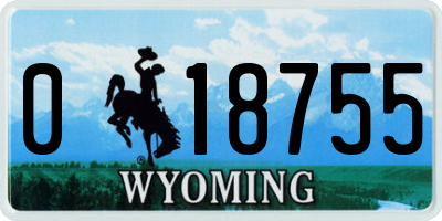 WY license plate 018755