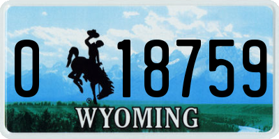 WY license plate 018759