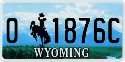 WY license plate 01876C