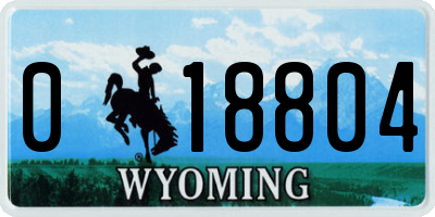 WY license plate 018804