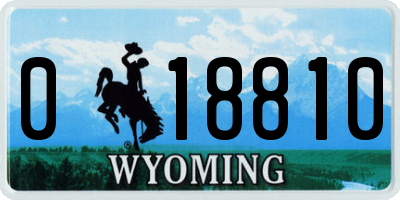 WY license plate 018810