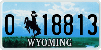 WY license plate 018813