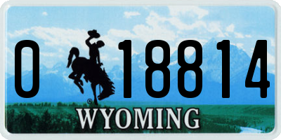 WY license plate 018814