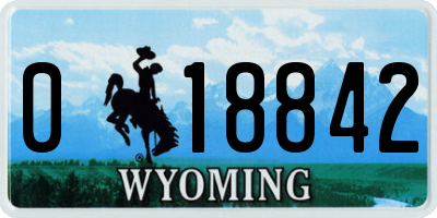 WY license plate 018842