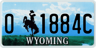 WY license plate 01884C
