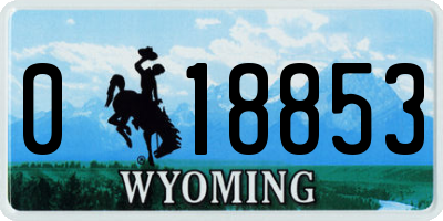 WY license plate 018853