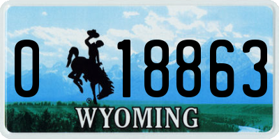 WY license plate 018863