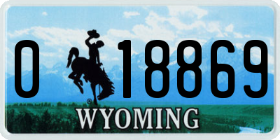 WY license plate 018869