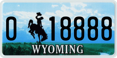 WY license plate 018888