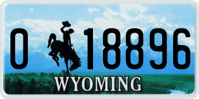 WY license plate 018896