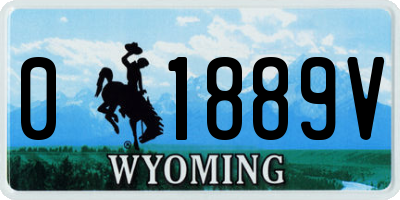 WY license plate 01889V