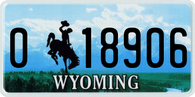 WY license plate 018906