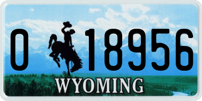 WY license plate 018956