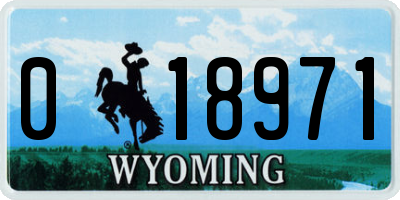 WY license plate 018971