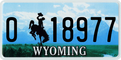 WY license plate 018977