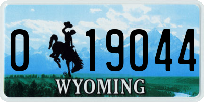 WY license plate 019044