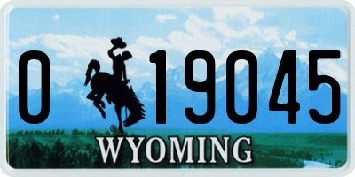 WY license plate 019045