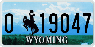 WY license plate 019047