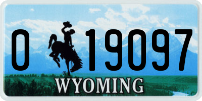 WY license plate 019097