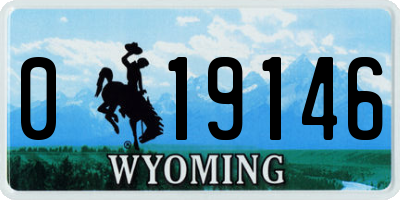 WY license plate 019146