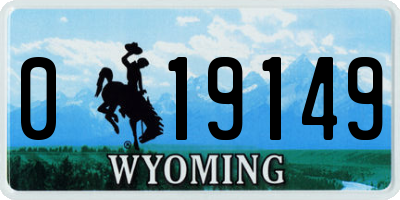 WY license plate 019149