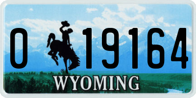 WY license plate 019164