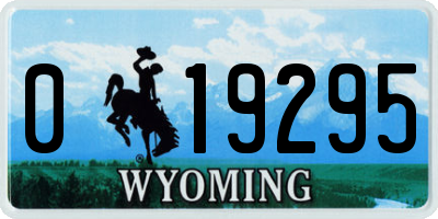 WY license plate 019295