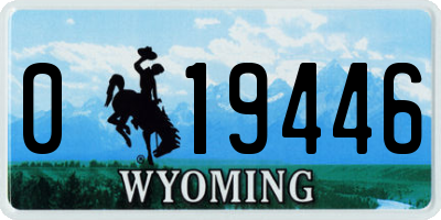 WY license plate 019446
