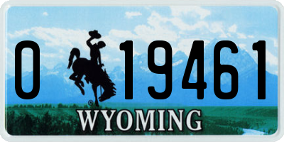 WY license plate 019461