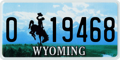 WY license plate 019468