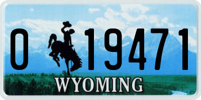 WY license plate 019471