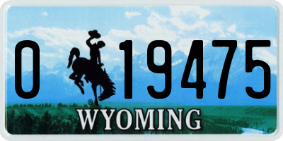 WY license plate 019475