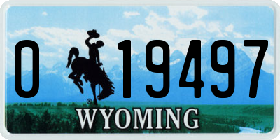 WY license plate 019497
