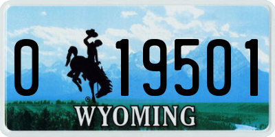 WY license plate 019501