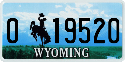 WY license plate 019520