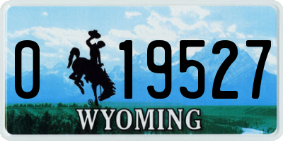 WY license plate 019527