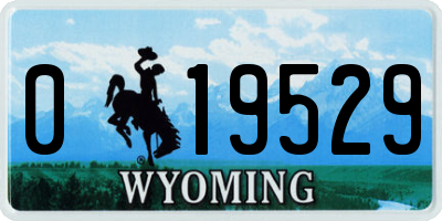 WY license plate 019529