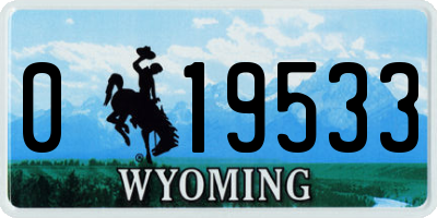 WY license plate 019533