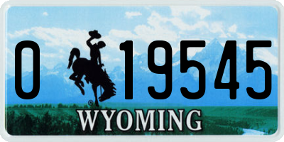 WY license plate 019545