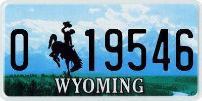 WY license plate 019546